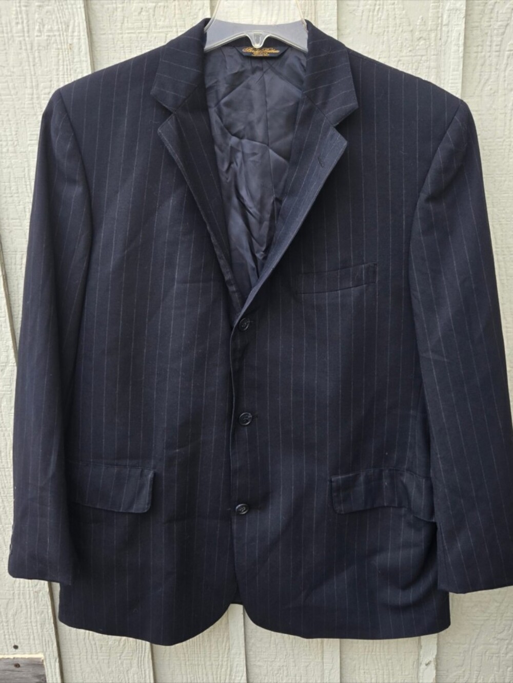 Brooks Brothers Brooksease Mens Pinstripe Wool Suit Set Size 42R / 38x30